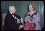 Frances Greer in costume for La Bohème at the Metropolitan Opera, with Opera administrator Edward Johnson