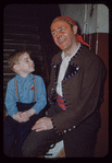 Leslie Chabay in costume for Carmen at the Metropolitan Opera, with his son