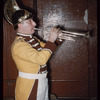 Trumpeter Abe Katz in costume for Carmen at the Metropolitan Opera