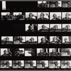Contact sheet of James Baldwin in plaid shirt speaking