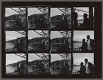 Contact sheet of James Baldwin with lover by the water