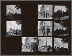Contact sheet of James Baldwin with sailors in front of mosque