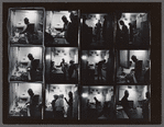 Contact sheet of James Baldwin frying fish