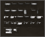 Contact sheet of James Baldwin in silhouette at desk
