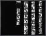 Contact sheet of James Baldwin in dark clothes and chair