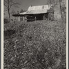 Abandoned house of a resettled farmer who is now moved into a neighboring county. Brown County, Indiana.