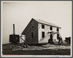Construction of homes. Libertyville Homesteads, Illinois. Each plot includes a five or six room house and a barn for cow.