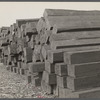 Railroad ties painted with creosote, Brown County, Indiana.