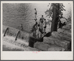 Swimming pool created by CCC (Civilian Conservation Corps) dam, Huntingdon, Pennsylvania.