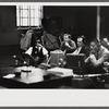 James Baldwin sitting with Burgess Meredith for "Blues for Mr. Charlie"