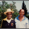 James Baldwin in straw hat with Bernard Hassell