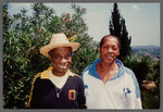 James Baldwin in straw hat with Bernard Hassell