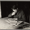 Rehabilitation client worrying over his accounts, Jackson County, Ohio.
