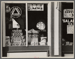 Grocery window, Jackson City, Ohio.