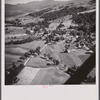 Aerial view. Cemetery and town. Lincoln, Vermont.