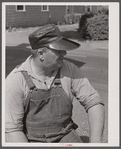 Fisherman wearing characteristic fisherman's hat. Provincetown, Massachusetts.