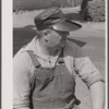 Fisherman wearing characteristic fisherman's hat. Provincetown, Massachusetts.