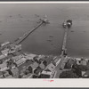 The tourist boat arrives. View from the Pilgrim monument. Provincetown, Massachusetts.
