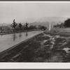 State highway number 45 near State College, Pennsylvania, in the rain.