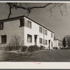 Completed two-family cinder block house. Greenbelt, Maryland.