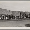 Negro flood refugees lined up and waiting for food in Forrest City, Arkansas, camp.