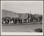Negro flood refugees lined up and waiting for food in Forrest City, Arkansas, camp.