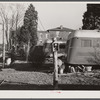 Each family in trailer has own electric meter box. Trailer camp on U.S. 1 outside of Alexandria, Virginia.