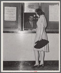 Violet Chandler, buying Defense Savings Stamps, Washington, D.C.