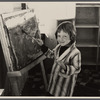 Radburn, New Jersey, a privately financed model town which furnished some of the ideas for the United States Suburban Resettlement Administration's Greenbelt towns. Young artist at the community kindergarten.