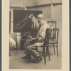 Francis Barraud with painting of Nipper