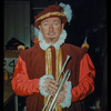 Trumpeter Abe Katz in costume for Don Carlo at the Metropolitan Opera