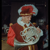 French horn player Oswald Porpora in costume for Don Carlo at the Metropolitan Opera