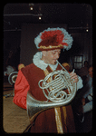French horn player Oswald Porpora in costume for Don Carlo at the Metropolitan Opera