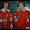 Oboists John Leoncavallo and William Arrowsmith in costume for Don Giovanni at the Metropolitan Opera