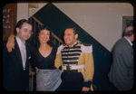 Unidentified man, Blanche Thebom, and Richard Tucker during a Metropolitan Opera tour of Carmen in Cleveland, Ohio