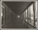 Back porches of a series of identical houses. Bound Brook, New Jersey.