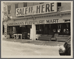 Open furniture mart despite winter weather. Bound Brook, New Jersey.