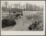 Early March progress on dam at lake site. Berwyn project, [Greenbelt,] Maryland.