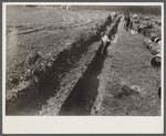 Sewage line being put through near sewage disposal plant at Berwyn project, [Greenbelt,] Maryland.
