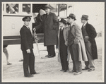 Administrator Tugwell with captain of ship, two of his aides, Mr. Richards and Mr. McManns, and a representative of the Scripps-Howard press, Mr. Brown.
