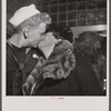 Washington, D.C. Sailor kissing his mother goodbye at the Greyhound bus depot.