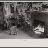 Interior of mountain farmhouse, Appalachian Mountains near Marshall, North Carolina.