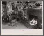Interior of mountain farmhouse, Appalachian Mountains near Marshall, North Carolina.