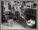 Interior of mountain farmhouse, Appalachian Mountains near Marshall, North Carolina.