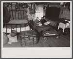 Interior of mountain farmhouse, Appalachian Mountains near Marshall, North Carolina.