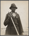 Negro workman [digging shipmast locust roots], Sandhills Land Utilization Project, North Carolina.