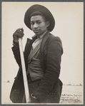 Negro workman [digging shipmast locust roots], Sandhills Land Utilization Project, North Carolina.
