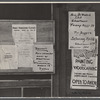 Bulletin board at Cumberland Homesteads, Crossville, Tennessee, showing community activities.