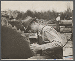 Saw mill worker, Wilson Cedar Forest Project near Lebanon, Tennessee.