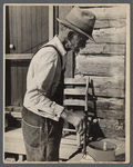 Nick Philips, 81 year old farmer at the Missouri Game and Arboretum Project, Ashland, near Columbia, Missouri.
